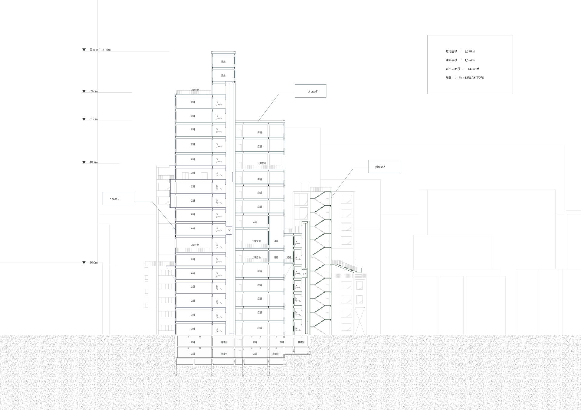 建築が巨大化する時 -雑居ビルの集積を基点とした段階的再開発手法--8